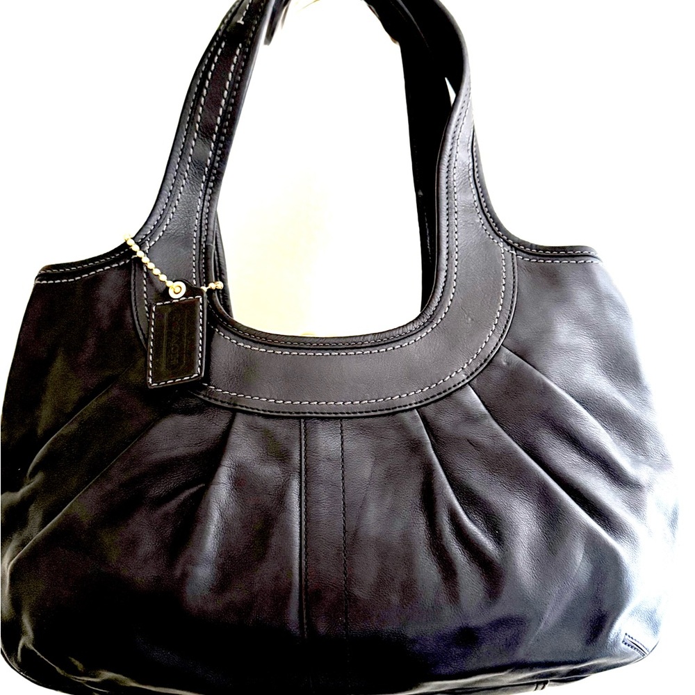 Coach Black Leather Tote Bag